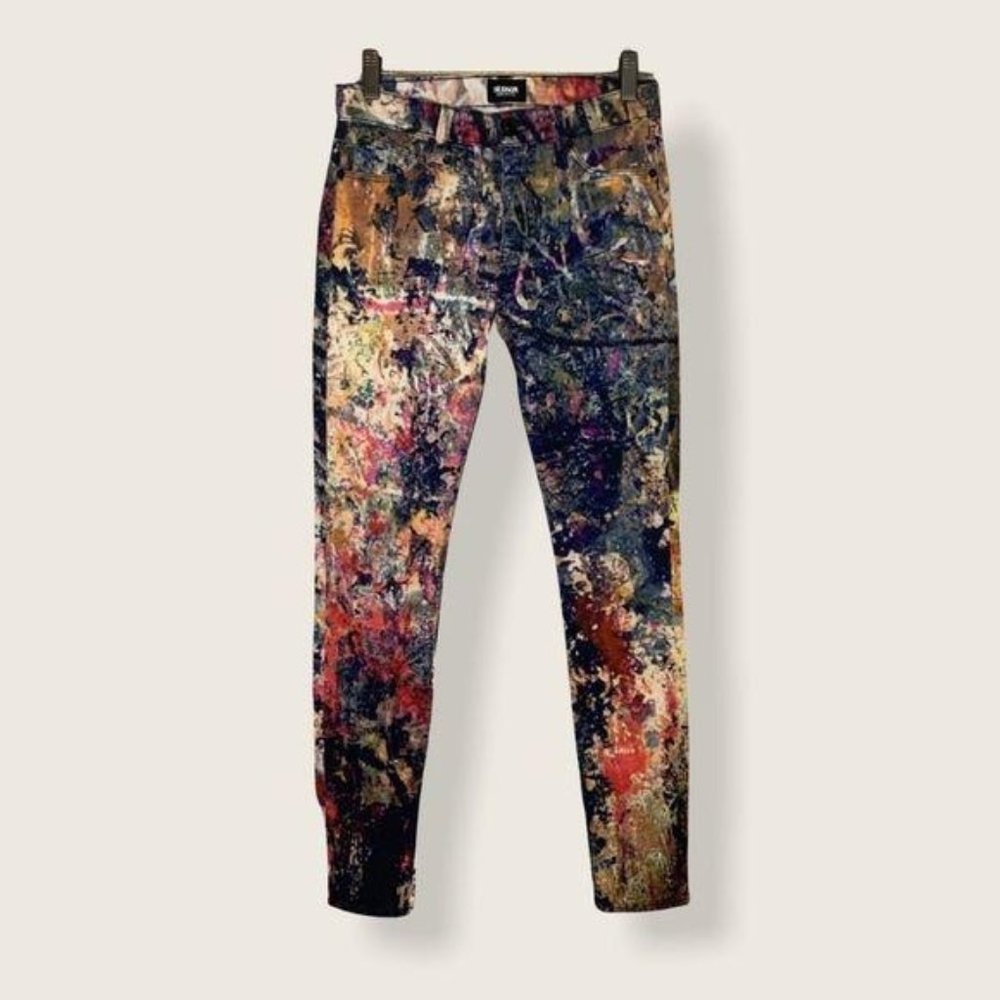 Hudson Nico Abstract Print Skinny Jeans Size 24